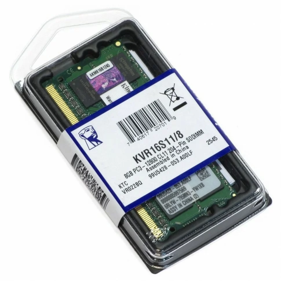 Оперативна пам'ять Kingston DDR3 8GB 1600MHz SO-DIMM для ноутбука